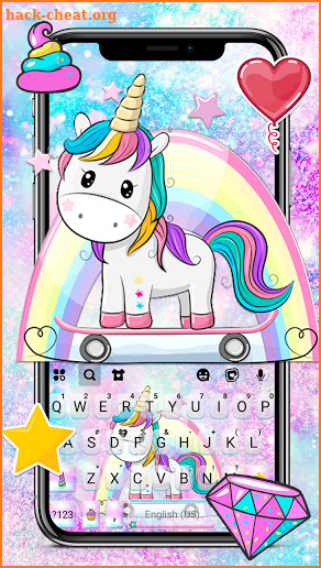 Galaxy Skate Unicorn Keyboard Theme screenshot