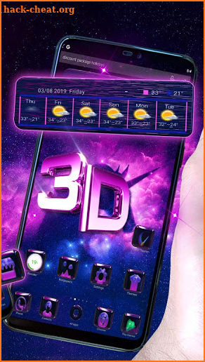 Galaxy Unicorn Glass Tech Theme screenshot