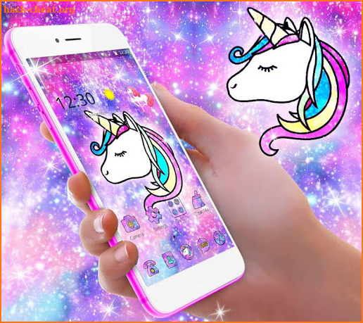 Galaxy Unicorn Shiny Glitter Theme screenshot