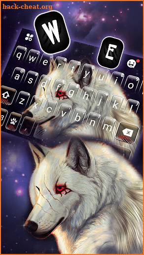 Galaxy White Wolf Keyboard Background screenshot