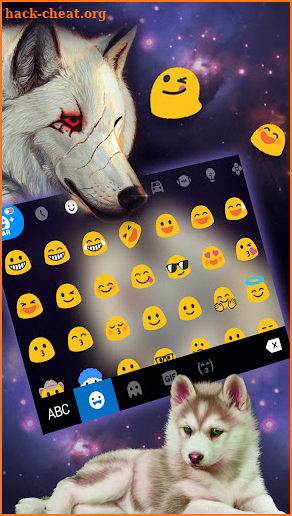 Galaxy White Wolf Keyboard Background screenshot