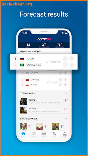 GameOn: Predict Russia 2018 results screenshot