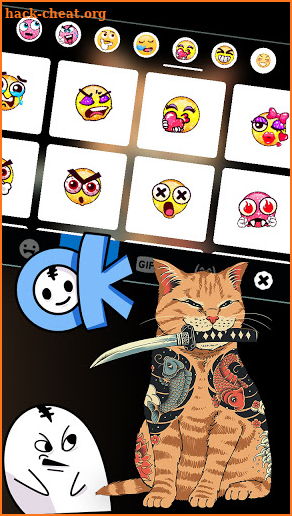 Gangsta Tattoo Cat Keyboard Background screenshot