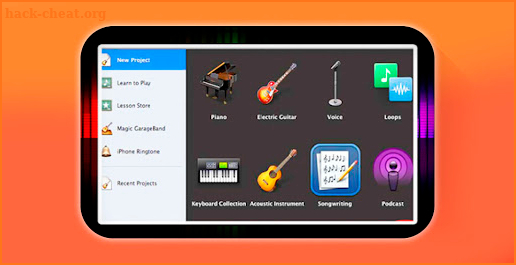 GarageBand Music studio clue screenshot