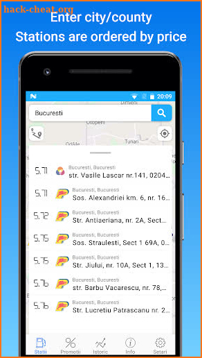 Gas, diesel, LPG and AdBlue prices in Romania screenshot