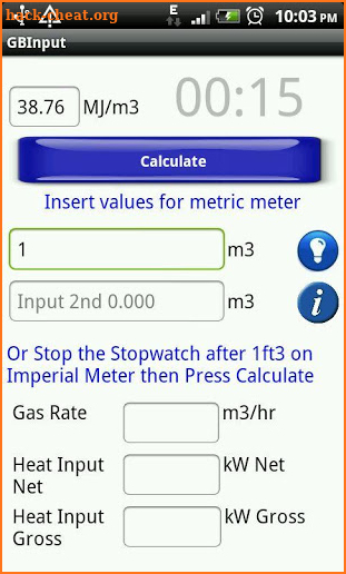 GB Gas Rate Calculator screenshot