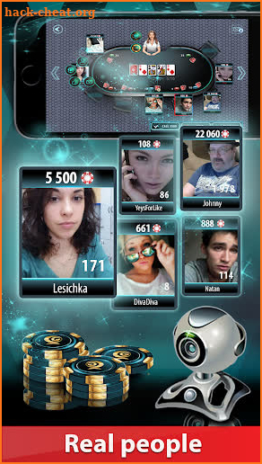 GC Poker 2: WebCamera-tables, Texas Hold'em, Omaha screenshot