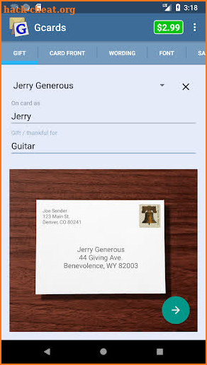 Gcards screenshot