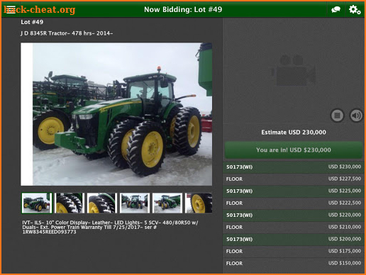 Gehling Auction screenshot