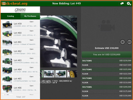 Gehling Auction screenshot