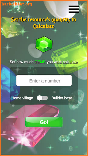 Gems calc for clashers game screenshot