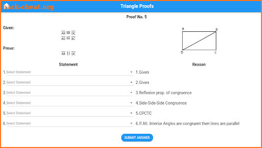 Geometry Two Column Proofs screenshot