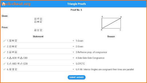 Geometry Two Column Proofs screenshot