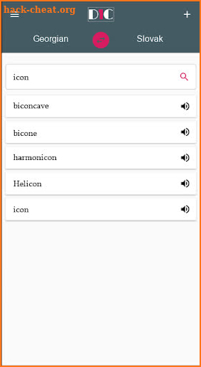 Georgian - Slovak Dictionary (Dic1) screenshot
