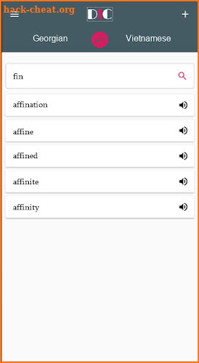Georgian - Vietnamese Dictionary (Dic1) screenshot