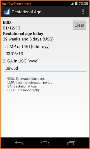 Gestational Age (baby's age) screenshot