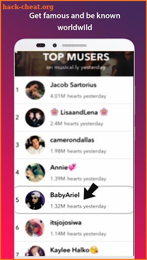 Get Fans For Musically : Like & Follower screenshot