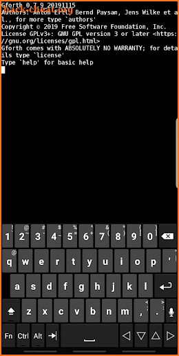 gforth - GNU Forth for Android screenshot