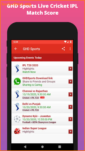 GHD sport Ipl 2020 Guide : live tv football  2020 screenshot