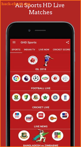 GHD SPORTS - Free Cricket Live TV Thop TV Guide screenshot