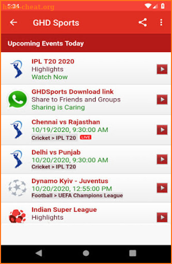 GHD SPORTS - Free HD Live TV Tips screenshot