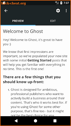 Ghost - Professional Blogging screenshot