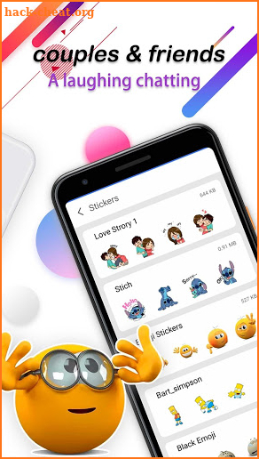 Gif Stickers For WhatsApp-Colorful Emoji screenshot