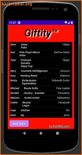 Giftity™ screenshot