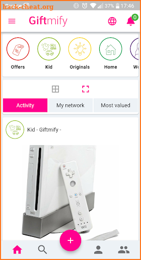 Giftmify. The Gifting Social Network screenshot