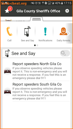 Gila County Sheriff's Office screenshot