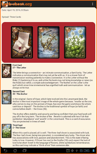 Gilded Reverie Lenormand screenshot