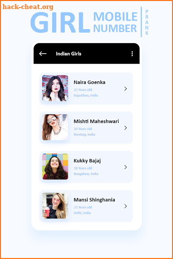 Girl Mobile Number Simulator screenshot