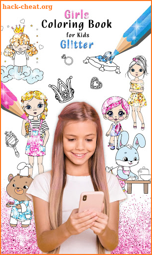 Girls Coloring Book for Kids Glitter screenshot