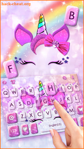 Girly Bowknot Unicorn Keyboard Theme screenshot