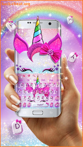 Girly Glisten Unicorn Kitty Keyboard screenshot