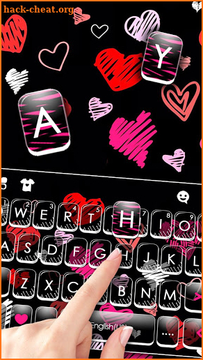 Girly Hearts Doodle Keyboard Theme screenshot