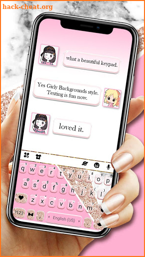 Girly Pink Glitter Keyboard Theme screenshot