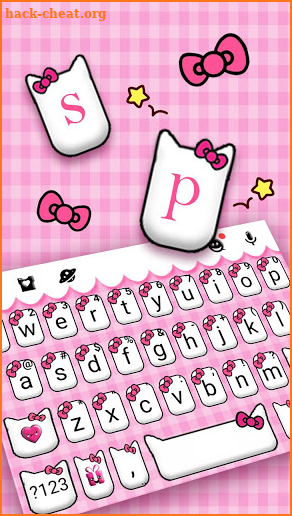 Girly Pink Kitty Keyboard Theme screenshot