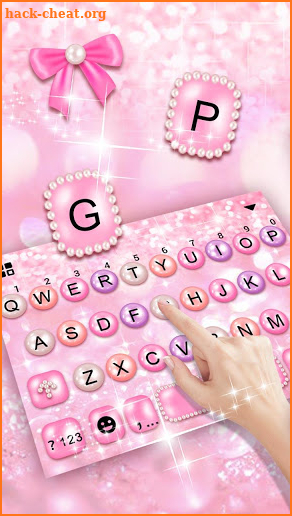 Girly Pink Pearl Keyboard Theme screenshot