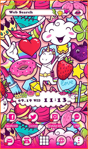 Girly Wallpaper Cute Graffiti Theme screenshot