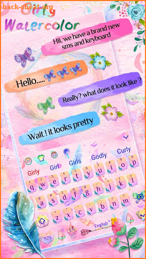 Girly Watercolor Keyboard screenshot