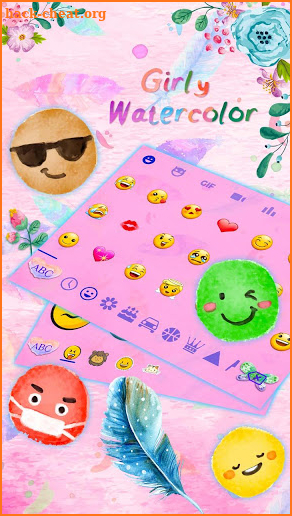 Girly Watercolor Keyboard screenshot