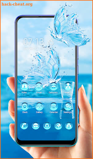 Glass crystal butterfly theme with water quality screenshot