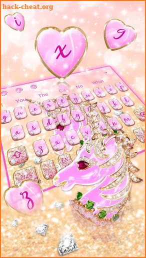 Glistening Pink Diamond Unicorn Keyboard screenshot