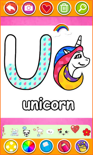 Glitter ABC Alphabet coloring game for kids screenshot