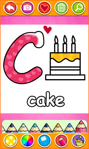 Glitter ABC Alphabet coloring game for kids screenshot