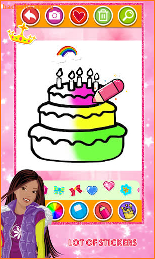 Glitter Birthday Cake Coloring and Drawing screenshot