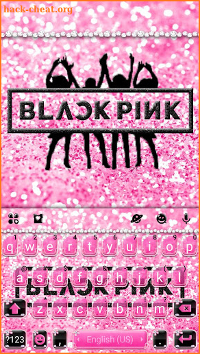 Glitter Black Pink Girls Keyboard Theme screenshot