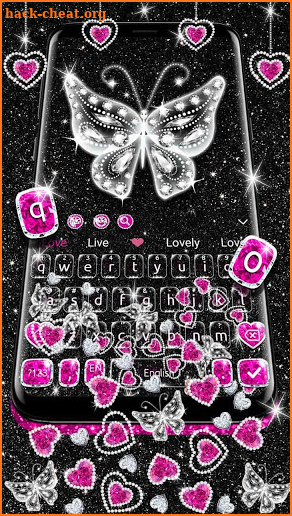 Glitter Butterfly Gravity Keyboard screenshot