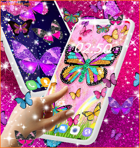 Glitter butterfly live wallpaper screenshot